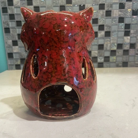 Vintage ceramic owl, luminary, lantern, votives, or tea lights. - Picture 4 of 4